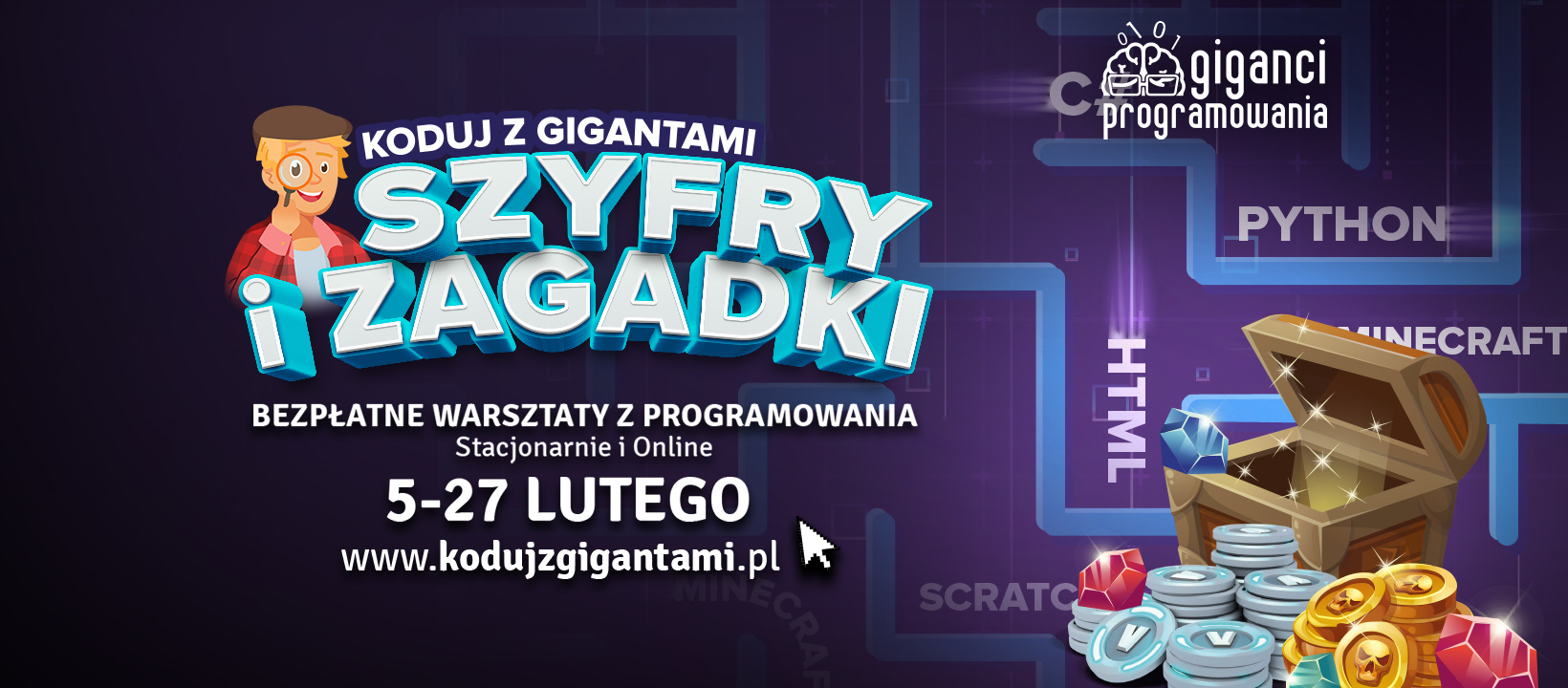 Szyfry i zagadki Plakat akcji "Giganci programowania"