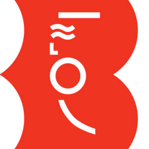 logo - czerwona litera B z wpisaną białą syrenką