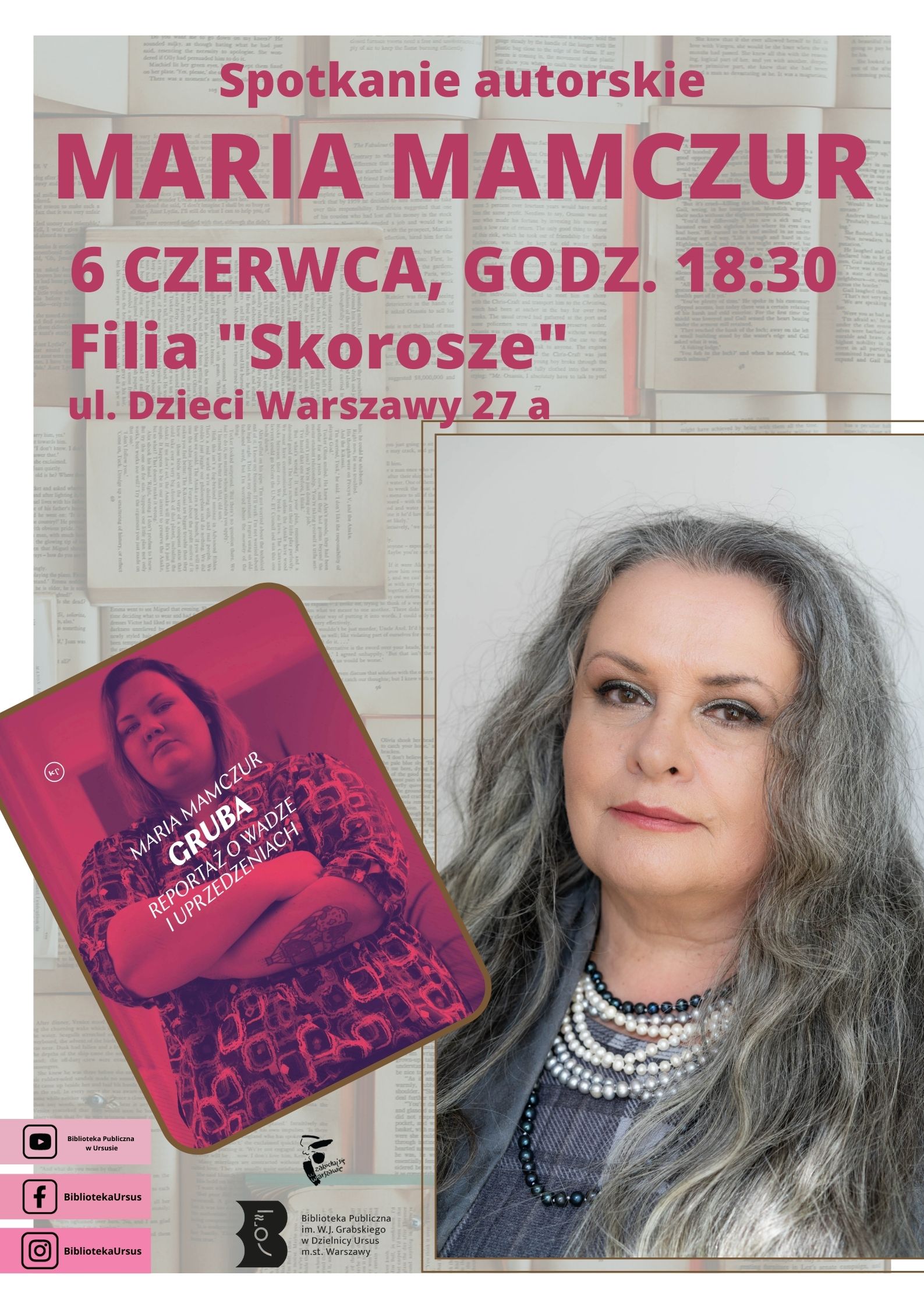 portret kobiety i okładka książki