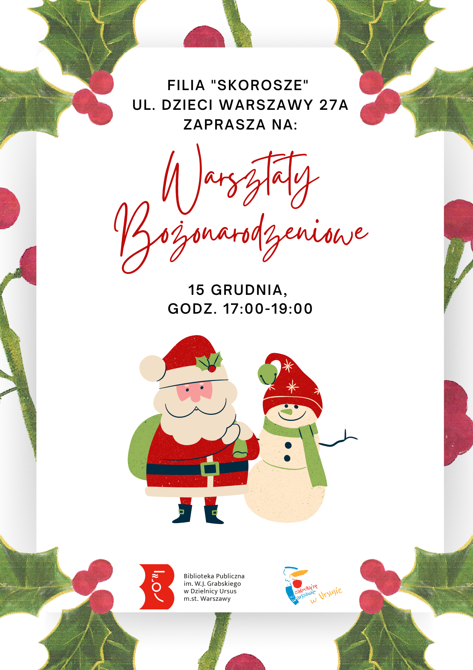 mikołaj i bałwan w czerwonej czapeczce