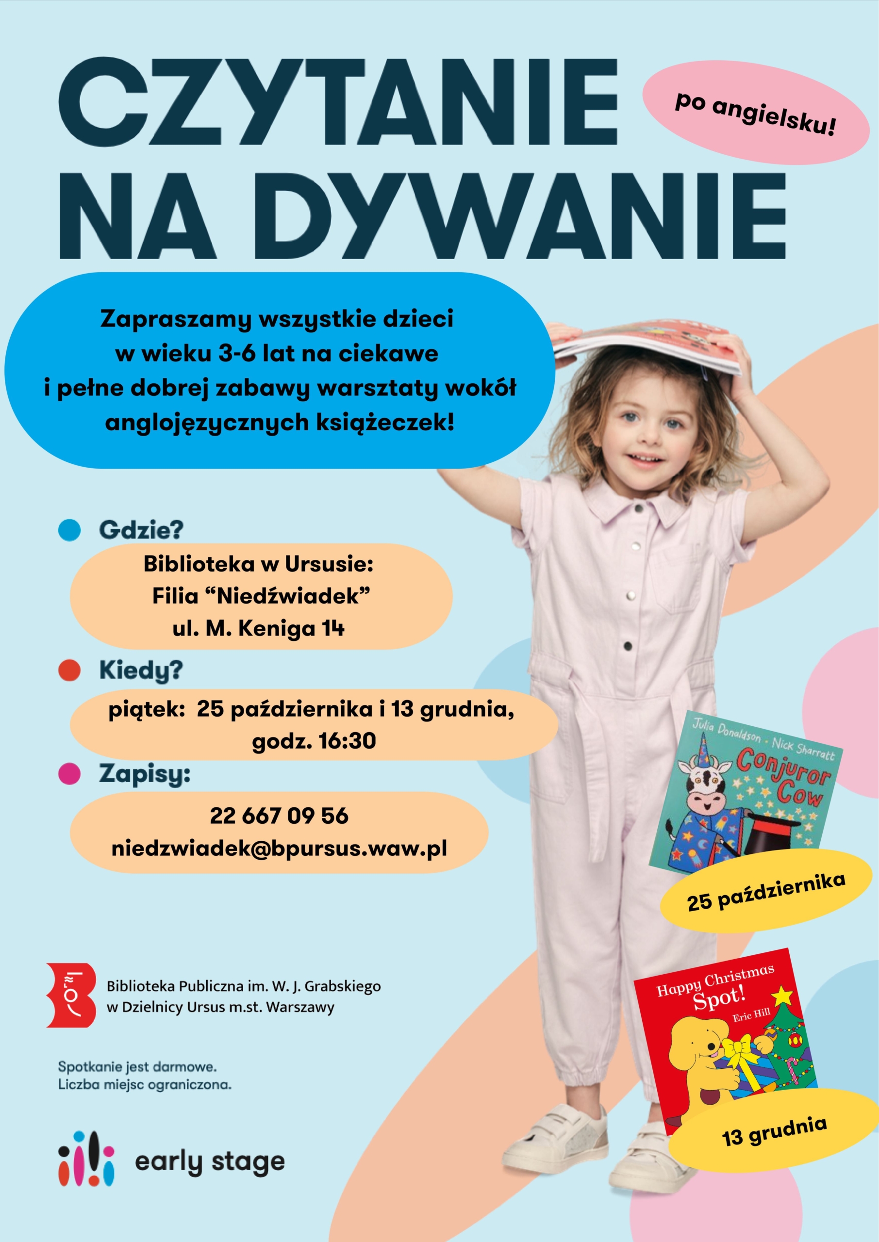 dziecko z książką na głowie