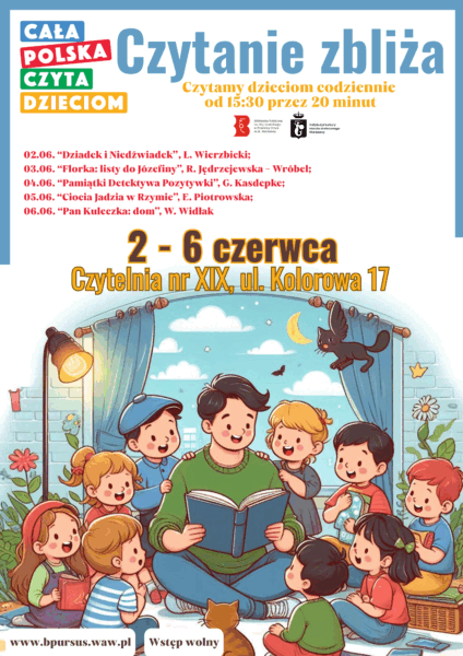 mężczyzna czyta dzieciom książki
