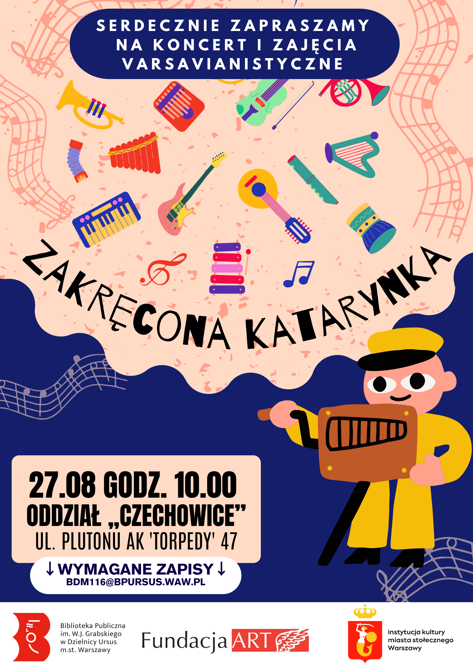 wurujące instrumenty muzyczne oraz pan z katarynką