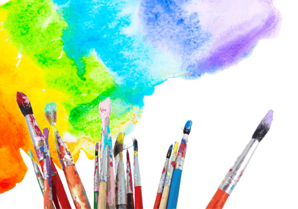 Kleks kolorowe kleksy i pędzle