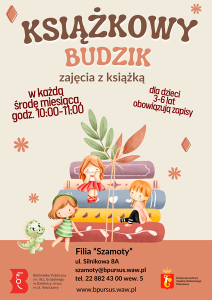 Akwarelowa ilustracja przedstawiająca kolorowe książki, listki i lalki w różnorodnych strojach.