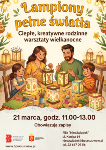 Plakat promujący lamponny, z kolorowymi grafikami i informacjami o wydarzeniu