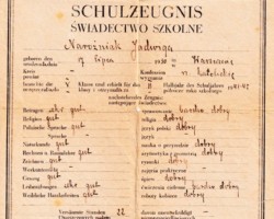 Świadectwo szkolne Szkoła w Czechowicach - 1942 AR.EP.21.017